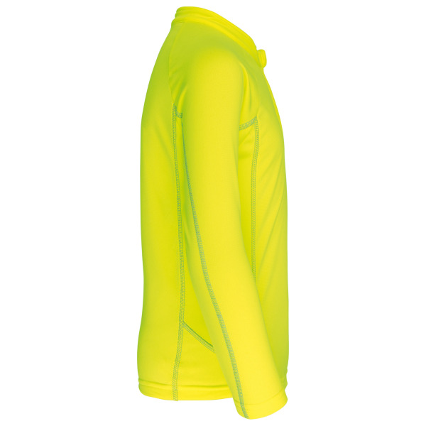 Sportshirt met lange mouwen ¼ ritssluiting voor kinderen Fluorescent Yellow 8/10 ans
