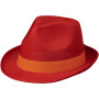 Trilby hoed met lint - Rood/Oranje
