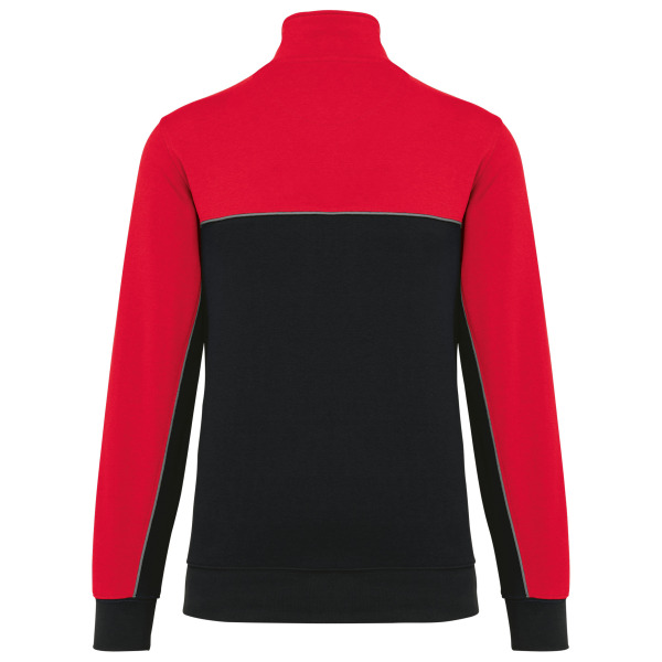 Ecologische uniseks sweater met ritskraag Black / Red 5XL