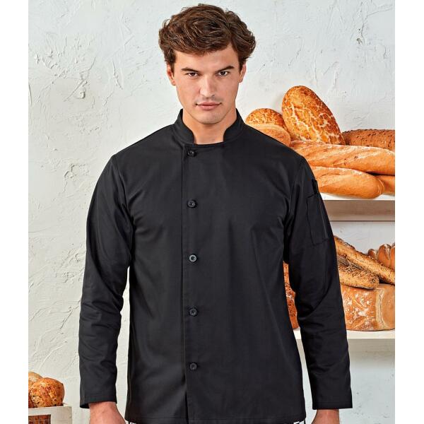 Essential Long Sleeve Chef's Jacket, Black, 3XL, Premier