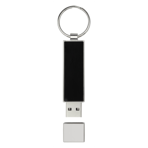 Rectangular light-up USB - Solid black/Blue - 32GB
