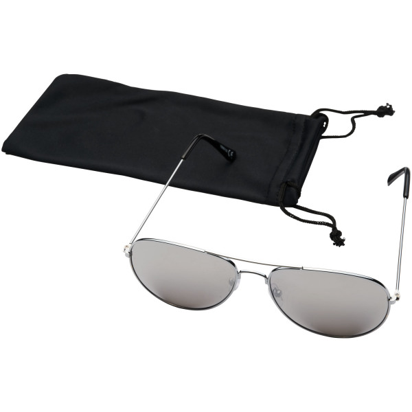 Aviator sunglasses with coloured mirrored lenses - Silver
