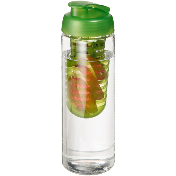 H2O Active® Vibe 850 ml drinkfles en infuser met kanteldeksel - Transparant/Lime