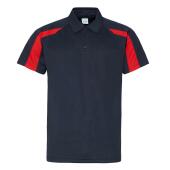 AWDis Cool Contrast Polo Shirt, French Navy/Fire Red, XXL, Just Cool