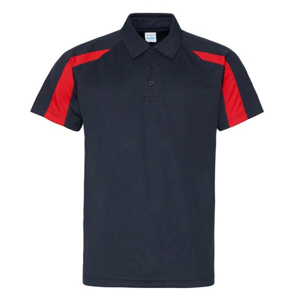 AWDis Cool Contrast Polo Shirt, French Navy/Fire Red, XXL, Just Cool