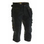 Jobman 2167 Stretch pirate shorts zwart/zwart C44