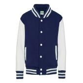 AWDis Kids Varsity Jacket, Oxford Navy/White, 12-13, Just Hoods