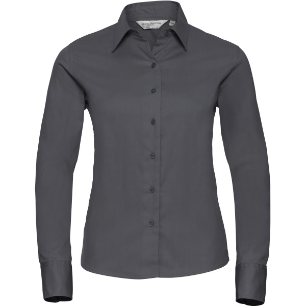 Ladies' Long Sleeve Classic Twill Shirt Zinc XL