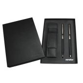 Image Black Line balpen en rollerbal in luxe kartonnen geschenkdoos met lederen etui Image Black Line balpen en rollerbal in luxe kartonnen geschenkdoos met lederen etui