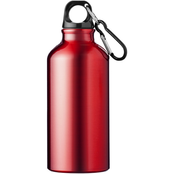 Oregon 400 ml aluminium water bottle with carabiner - Red