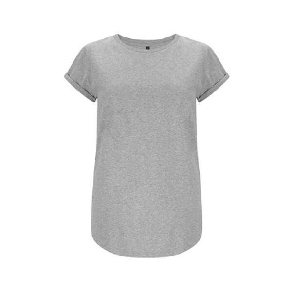 WOMEN'S ROLLED SLEEVE T-SHIRT Melange Grey XL