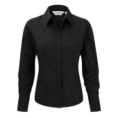 Ladies' LS Fitted Poplin Shirt - Black - 3XL
