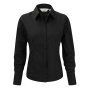Ladies' LS Fitted Poplin Shirt - Black - 2XL