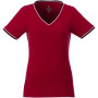 Elbert piqué dames t-shirt met korte mouwen - Rood/Navy/Wit - XL