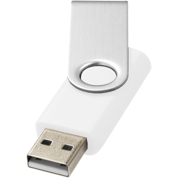 Rotate-basic 4GB USB flash drive - White/Silver