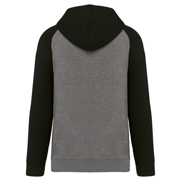 Tweekleurige sweater met capuchon volwassene Grey Heather / Black XS
