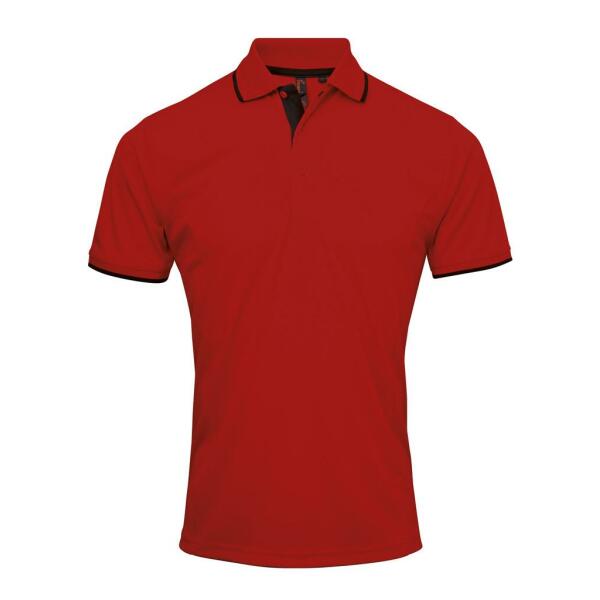 Contrast Coolchecker® Piqué Polo Shirt, Red/Black, XXL, Premier