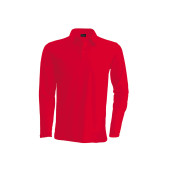 Men's long-sleeved polo shirt Red M