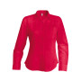 Dames poplin blouse lange mouwen Classic Red XXL