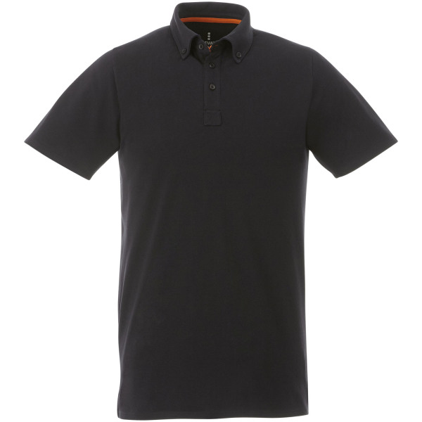 Atkinson short sleeve button-down men's polo - Solid black - XXL