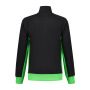 L&S Sweater Cardigan Workwear black/lime 3XL