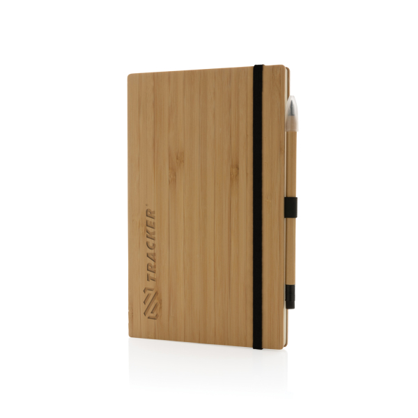 FSC® bamboe notitieboek en infinity potloodset, bruin