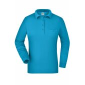Ladies' Workwear Polo Pocket Longsleeve - turquoise - XS