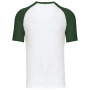 Baseball > Short-sleeved two-tone t-shirt White / Forest Green L