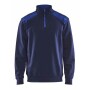 Sweatshirt bi-colour met halve rits Sweatshirt bi-colour met halve rits