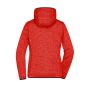 Ladies' Knitted Fleece Hoody - red-melange/black - S