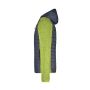 Men's Knitted Hybrid Jacket - kiwi-melange/anthracite-melange - 3XL