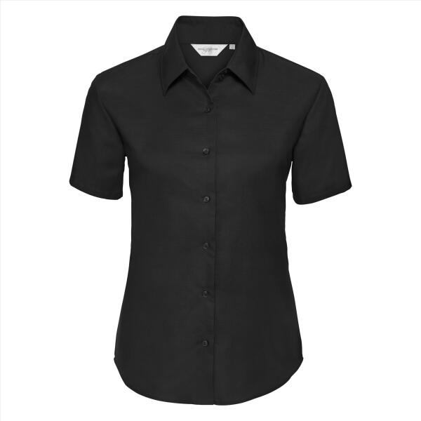 RUS Ladies Shortsleeve Clas. Oxford Shirt, Black, 6XL