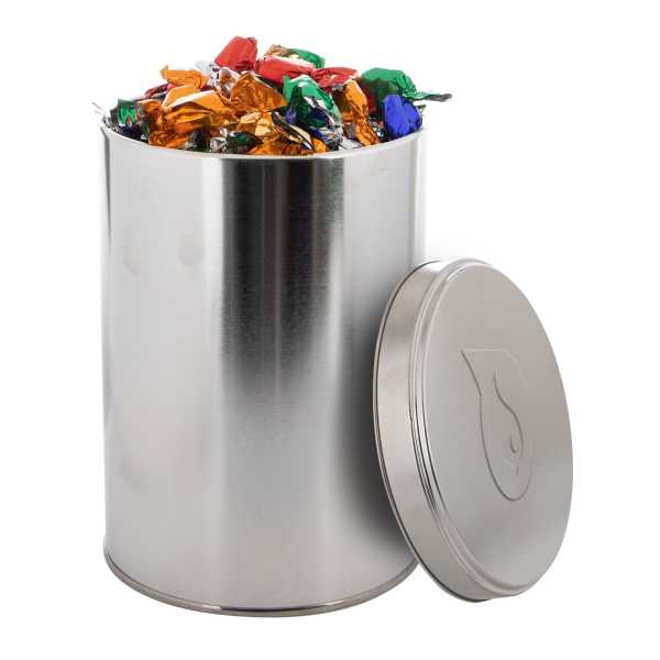 Large tin 1,3 liter with embossing