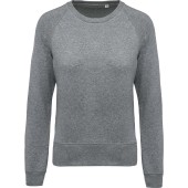 Damessweater BIO ronde hals raglanmouwen Grey Heather XS