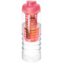 H2O Active® Treble 750 ml drinkfles en infuser met kanteldeksel - Transparant/Roze