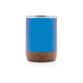 RCS gerecycled roestvrijstalen koffiebeker met kurk, blauw