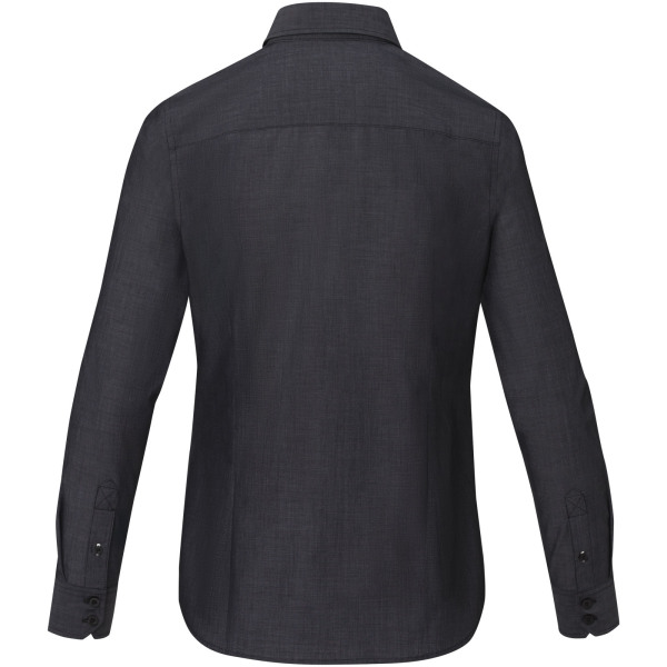 Cuprite long sleeve women's GOTS organic shirt - Solid black - XL