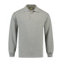 L&S Polosweater Open Hem Grey Heather-XL