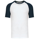 Baseball - Tweekleurig t-shirt White / Navy XL