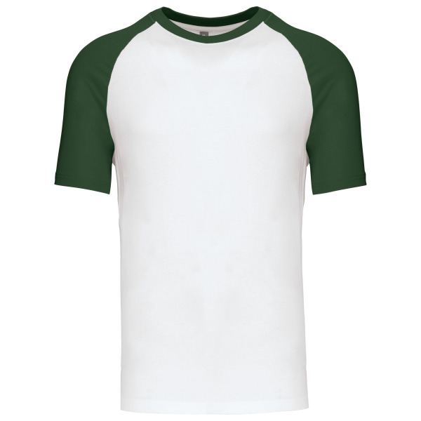 Baseball - Tweekleurig t-shirt White / Forest Green L
