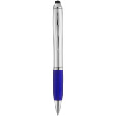 Nash stylus balpen met gekleurde grip - Zilver/Blauw