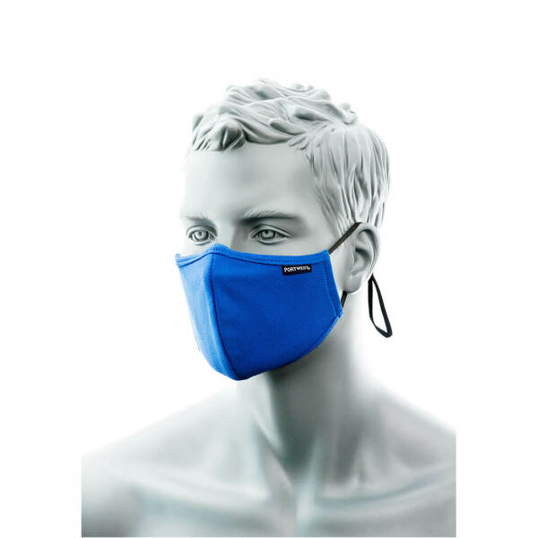 2-Ply Anti-Microbial Fabric Face Mask with Nose Band (Pk25) Royal Blue
