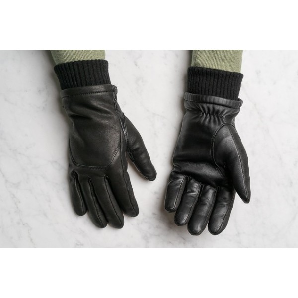 Leather patched work gloves