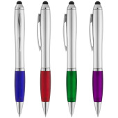 Nash stylus balpen met gekleurde grip - Zilver/Rood