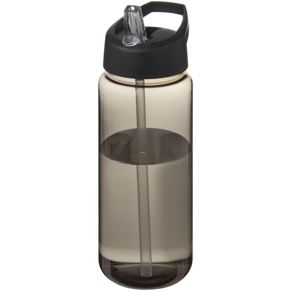 H2O Active® Octave Tritan™ 600 ml spout lid sport bottle - Charcoal/Solid black