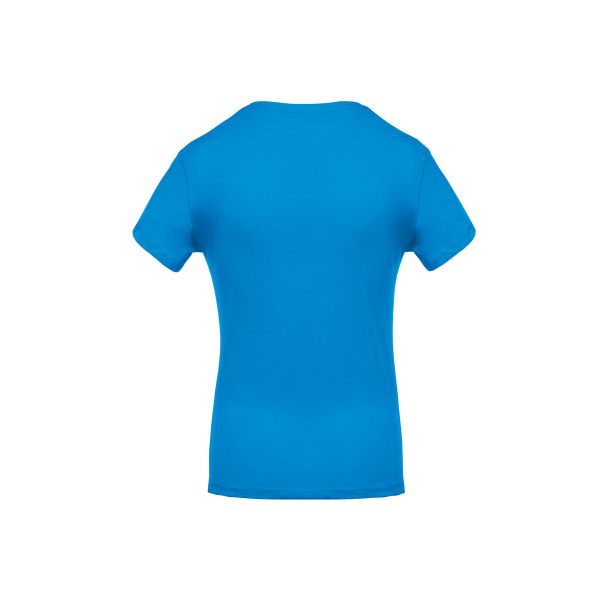 Ladies' short-sleeved V-neck T-shirt Tropical Blue 3XL