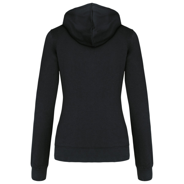 Damessweater met capuchon in contrasterende kleur Black / Fine Grey S