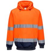 Hi-Vis Two Tone Hooded Sweatshirt, Orange/Navy, 3XL, Portwest