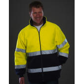 Fluo 2-Tone Fleece Jacket - Fluo Yellow/Navy - S