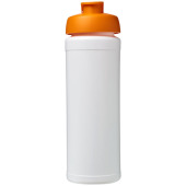 Baseline® Plus grip 750 ml sportfles met flipcapdeksel - Wit/Oranje